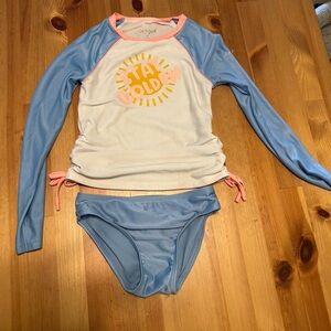 Cat & Jack Blue and White Kids Swim Rashguard Set